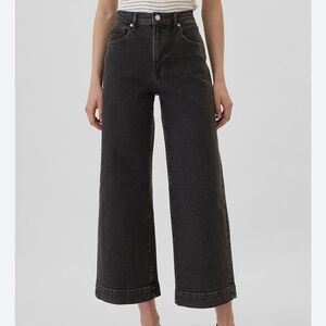 Nwt Gap High Rise Wide-Leg crop black denim size 10/30s